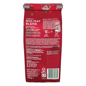 Кофе STARBUCKS Holiday Blend в зернах 190г