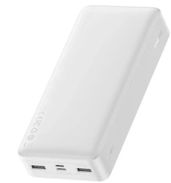 Baseus Bipow Powerbank 20000 мАч, 15 Вт, 2xUSB, 1xUSB C, 1xMicro, БЕЛЫЙ дисплей