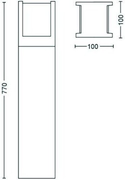 Philips Fuzo Hue White EU post черный 1x15 Вт 24 В