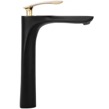 Черно-золотой смеситель для умывальника Orbit High Rea