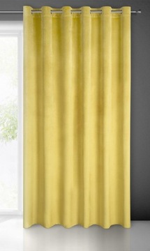 Готовая горчичная штора 140х250 см, велюр МЕЛАНИ
