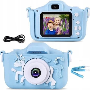 Детский фотоаппарат R2 Invest X5 Unicorn синий 40 Мп