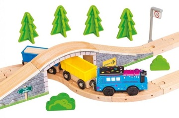 ДЕРЕВЯННЫЙ ПОЕЗД, ПОЕЗД НА АККУМУЛЯТОРНЫХ РАБОТАХ, 80 ЭЛЕМЕНТОВ. БИНО