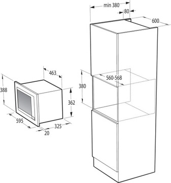 Kuchenka mikrofalowa do zabudowy Gorenje BM201AG1X