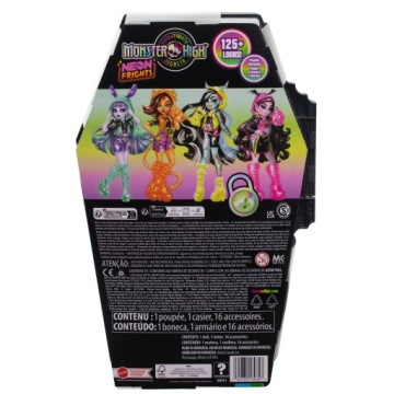 MONSTER HIGH GHOULIA YELPS DOLL + аксессуары HNF81 неоновая серия