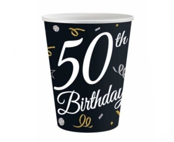 Стаканчики Паперові 50th Birthday 50 День народження П'ятдесятиріччя 250 мл 6 шт.