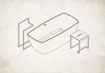 Taboret stolik łazienkowy Deante Mokko nero