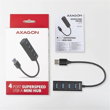 HUE-M1A Концентратор, 4-портовый мини-металлический USB 3.2 Gen 1,