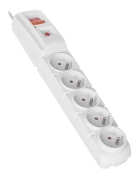 Полоска защиты от перенапряжения Acar F5, 5,0 м, серая