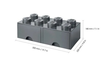 LEGO Classic 40061754 Ящик LEGO Brick 8 — темно-серый