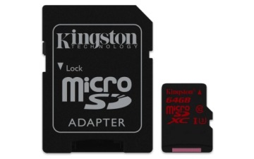 KINGSTON КАРТА MICRO SD 64GB cl10 UHS + ЧИТАТЕЛЬ SD