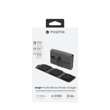 Дорожное зарядное устройство для нескольких устройств Mophie 3in1 MagSafe Snap+