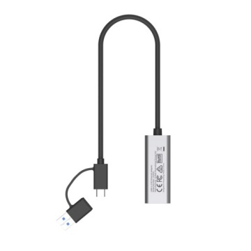 адаптер USB-A/C 3.1 GEN1 RJ45; 2,5 Гбит/с; U1313C