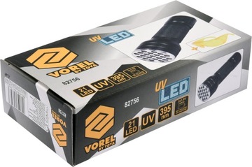 ZESTAW LATARKA UV 21 LED I OKULARY 82756 VOREL