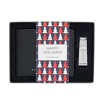 Giftbox Tommy Hilfiger Portfel męski Skóra + Klips na banknoty ZESTAW