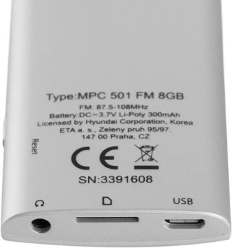 HYUNDAI MP4/MP3-ПЛЕЕР ДО 15 часов, 8 ГБ, FM-РАДИО, ДИКТОФОН, USB-НАУШНИКИ