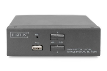 KVM-переключатель DIGITUS, 2 порта HDMI, 4K, 30 Гц