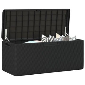 vidaXL Garden Box с подушкой для сиденья Антрацит, 350 л, ПП