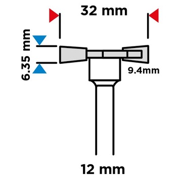 Кубический резак, HM, 32 x 6,35 мм, 12 мм стебель