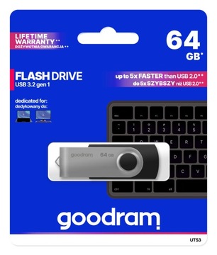 Pendrive Goodram Twister UTS3-0640K0R11 (64 ГБ; USB