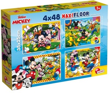 Puzzle dwustronne Supermaxi 4x48el Myszka Miki