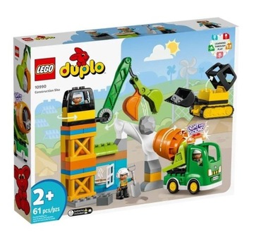 Большой LEGO Duplo Bricks Строительная площадка Кран Автобетоносмеситель 3 Фигурки 10990