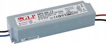 Zasilacz do LED Napięciowy 12V 60W 5A WODOODPORNY
