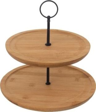 2-х ярусная бамбуковая подставка для деревянных тортов.