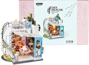 ROBOTIME SKŁADANY DREWNIANY MODEL LED POKÓJ NA PODDASZU DORA’S LOFT 175 el.