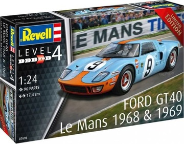 Пластиковая модель автомобиля 1/24 Ford GT 40 Le Mans 1968 года.