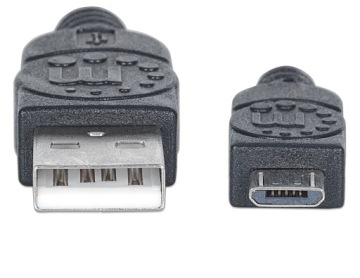 Кабель Manhattan USB 2.0 A-Micro B M/M 0,5 м, черный