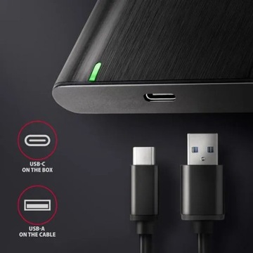 Внешний корпус Твердотельный/жесткий диск USB-C 3.2 SATA3 2,5 дюйма 9,5 мм