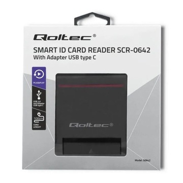Устройство считывания чип-карт Qoltec Intelligent ID | USB2.0 | Подключи и играй