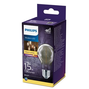 ŻARÓWKA LED PHILIPS Smoky EyeComfort E27 2.3W=15W