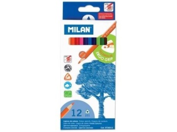 Кольорові олівці 12 MILAN тригранні.