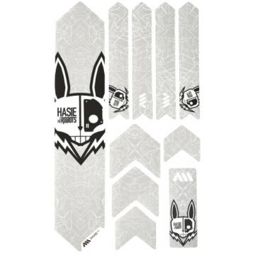 Наклейки Защитная крышка для рамы MTB велосипеда AMS — Hasie & The Robots White