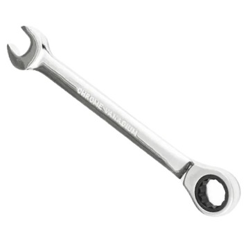 KLUCZ PŁASKO-OCZKOWY Z GRZECHOTKĄ ŁAMANY 14mm STAL SOLIDNY STALOWY