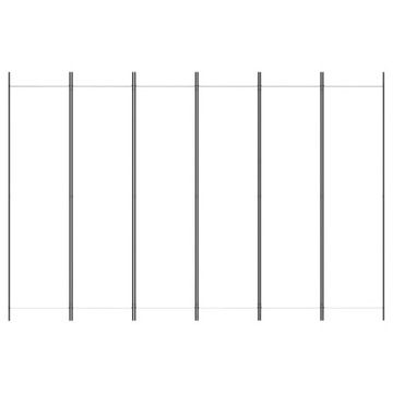 Ширма комнатная 6-панельная, белая, 300 х 200 см, ткань