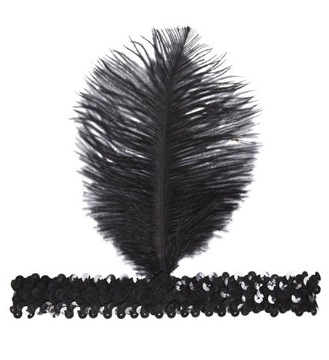 РЕТРО 20-Х ГОДОВ, ЧЕРНЫЙ С ПЕРОМ ЧАРЛЬСТОНА