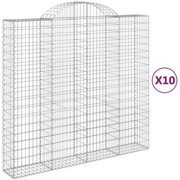Kosze gabionowe, 10 szt, 200x50x180/200cm, galwanizowane żelazo Lumarko!
