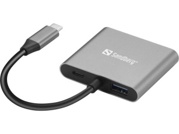 Концентратор Sandberg USB-C Dock с 2 портами HDMI + USB + PD — 136-44