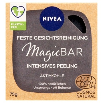 Nivea Magic Bar Exfoliating Active Charcoal 75 g dla kobiet Mydło do twarzy