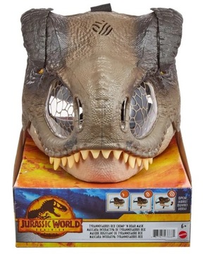 Mattel Jurassic World T-rex ПОДВИЖНАЯ маска для лица со звуками GWD71 НОВИНКА