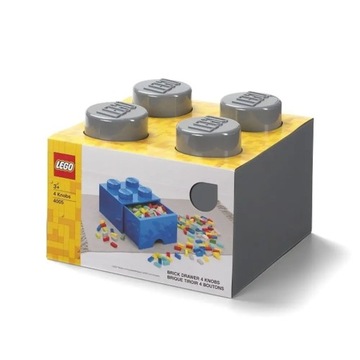 LEGO POJEMNIK Z SZUFLADĄ KLOCEK 4 CIEMNOSZARY 25cm