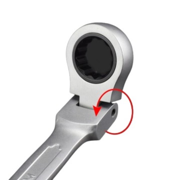 KLUCZ PŁASKO-OCZKOWY Z GRZECHOTKĄ ŁAMANY 14mm STAL SOLIDNY STALOWY