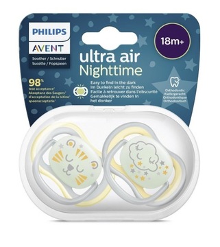 AVENT 2 smoczek ultra AIR NIGHT boy 18m+
