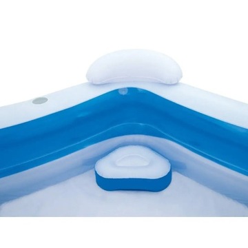 BESTWAY Семейный надувной бассейн с подголовниками 213х206х69 см