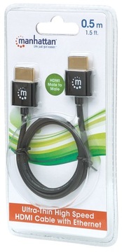 Кабель Manhattan HDMI, 0,50 м, черный