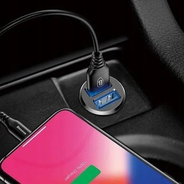 Автомобильное зарядное устройство Baseus Grain 2x USB 5V 3.1A (черное)