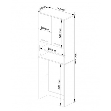 Столб для ванной комнаты FIN венге, шкаф для стиральной машины